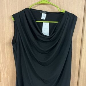 & Other Stories Black Draped Sleeveless Top